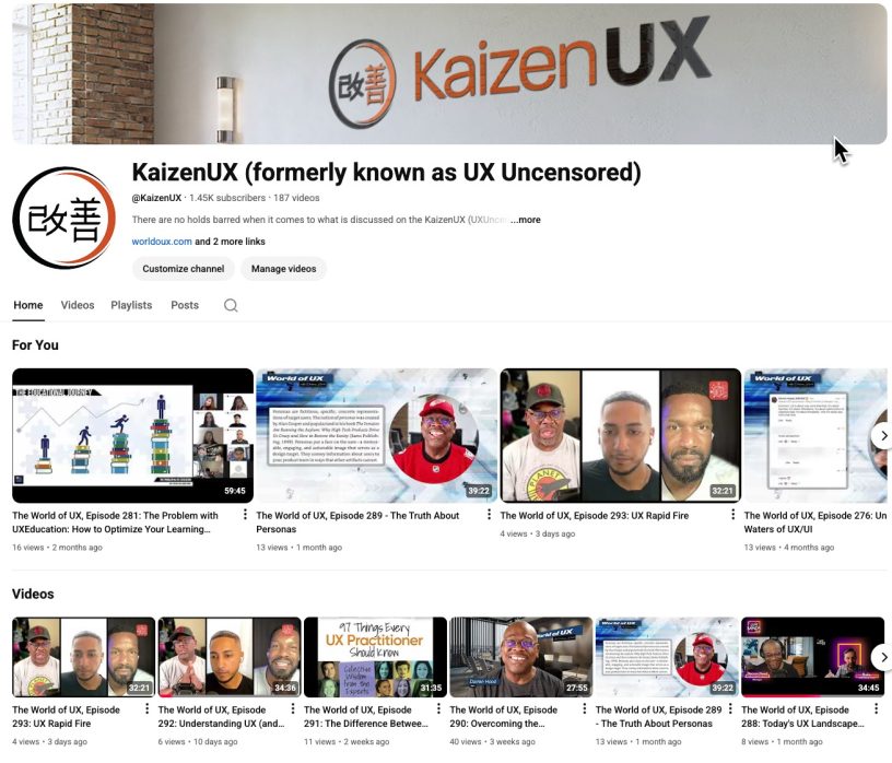 Image of KaizenUX YouTube channel